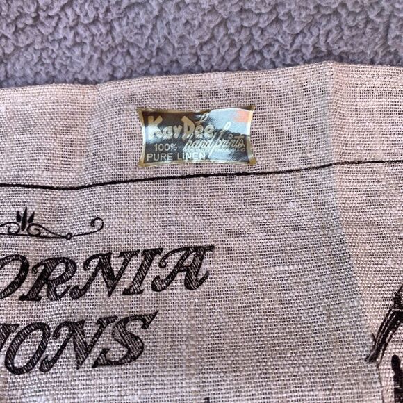2 Vtg Kay Dee HandPrints California Missions 100% Pure Linen Kitchen Tea Towels - Picture 14 of 16